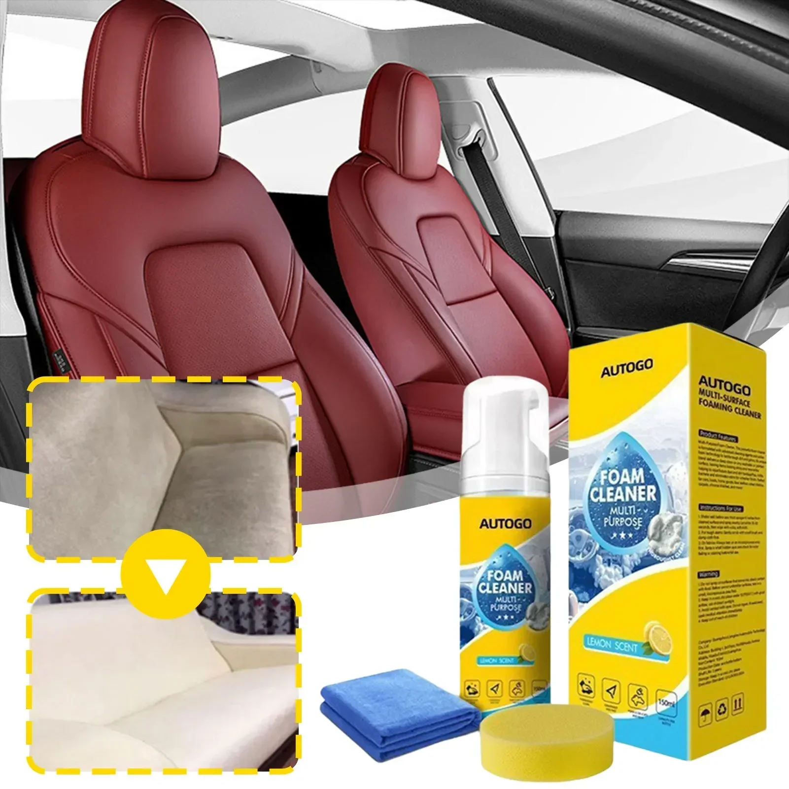 Sneaker Leather Care - 150ml Multifunctionele Schuimreiniger voor Auto-interieur, Schuimreiniger